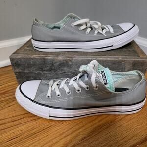 Women's Converse Chuck Taylor All Star Low Gray Mint Polka Dot Lining US 9
